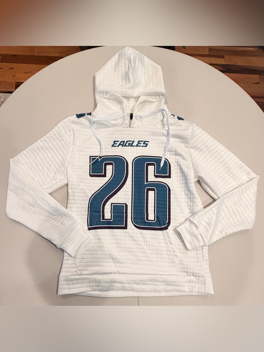 5 to 9 Style | unisex Philadelphia Eagles/Barkley waffle hoodie. Size: S.